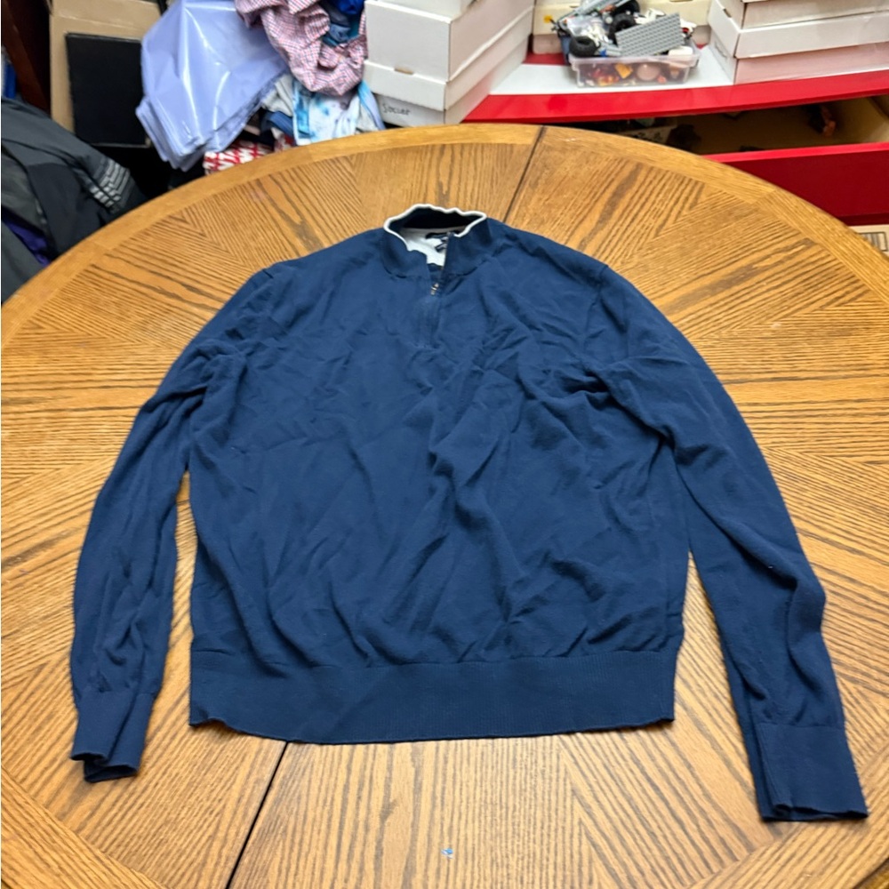 johnnie-O Navy Zip-Up Sweater
